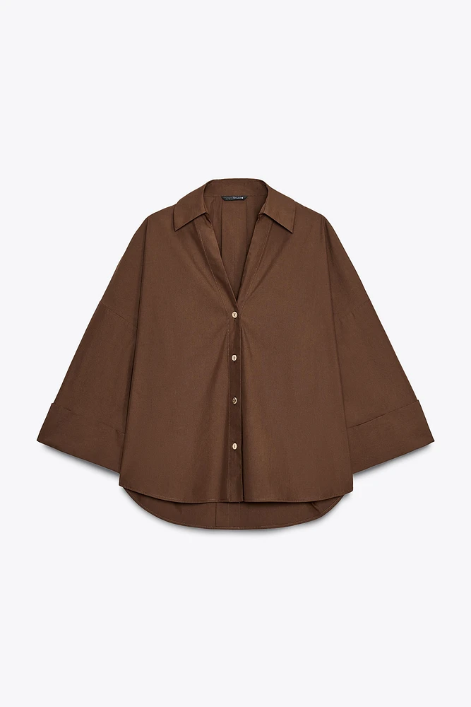 WIDE SLEEVE POPLIN SHIRT