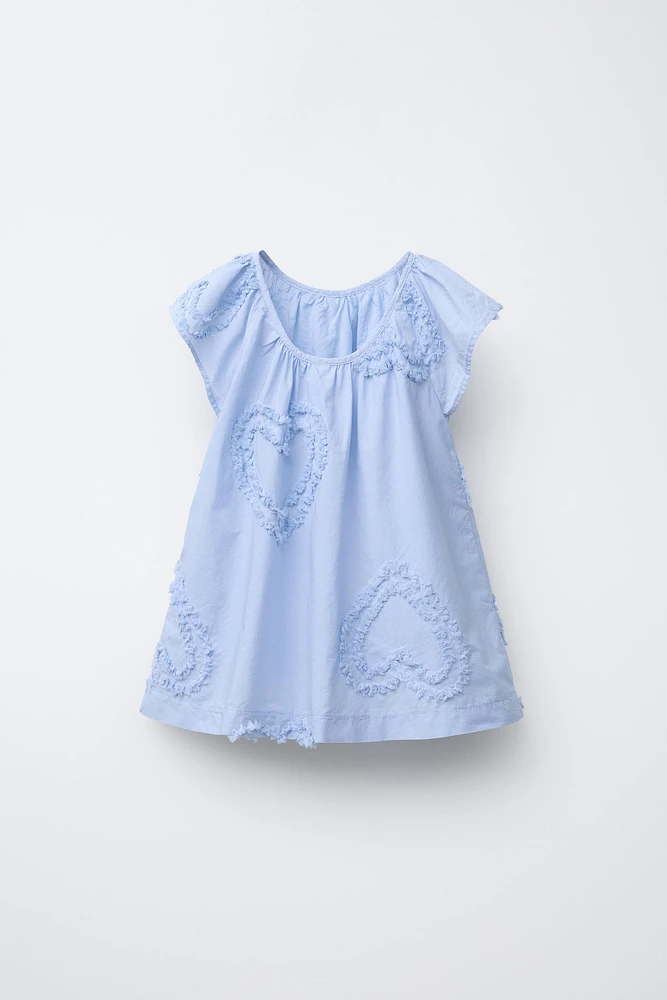 EMBROIDERED HEART DRESS