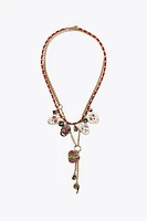 2-PACK OF ENAMELED SKULL NECKLACES