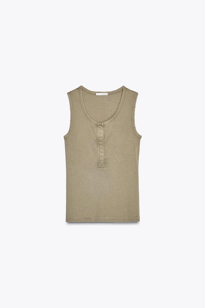 WASHED RIB TOP