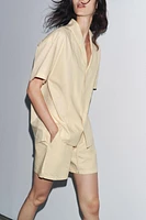 POPLIN SHORTS WITH STITCHING