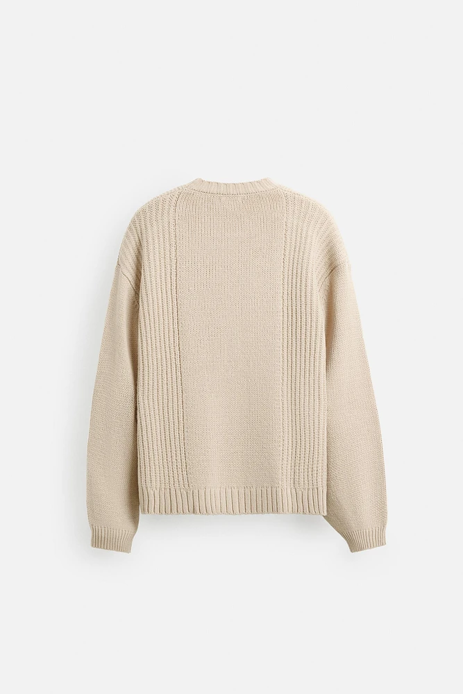 COMBINED TEXTURES SWEATER