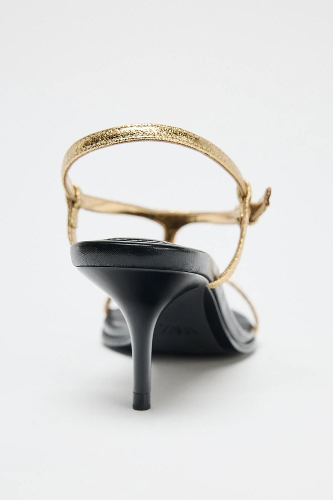 METALLIC STRAPPY SANDALS