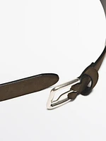 Ceinture en croûte de cuir ombrée