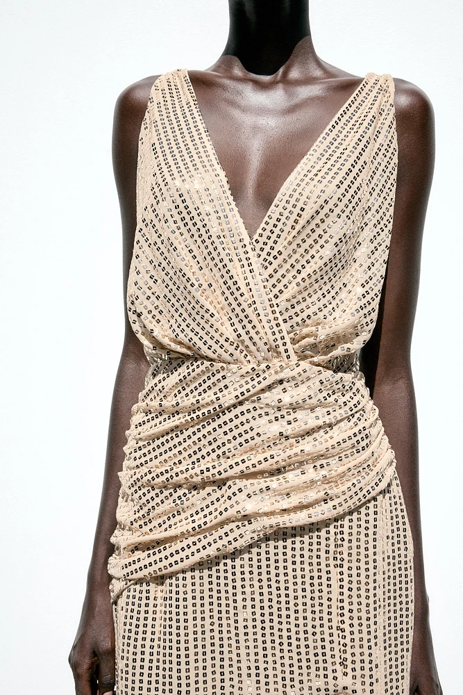 SEQUIN MIDI DRESS