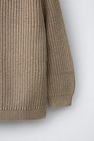 WASHED EFFECT KNIT SWEATER