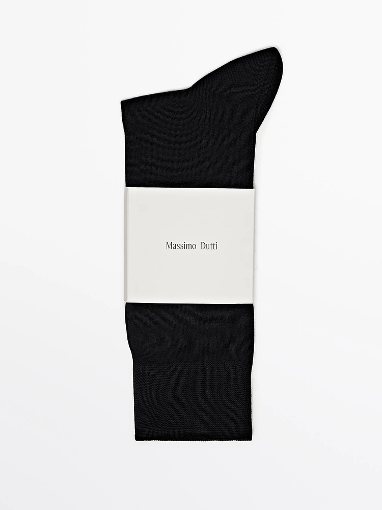 Chaussettes hautes en coton mercerisé mélangé