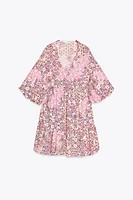 PUFF SLEEVE PRINT DRESS
