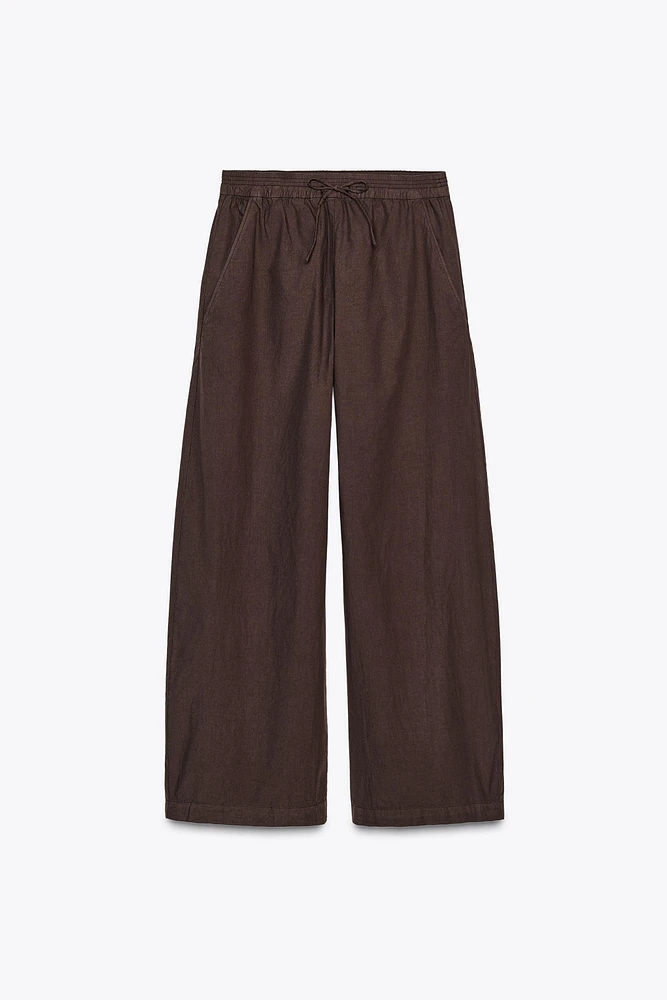 PANTALON WIDE LEG POPELINE ZW COLLECTION