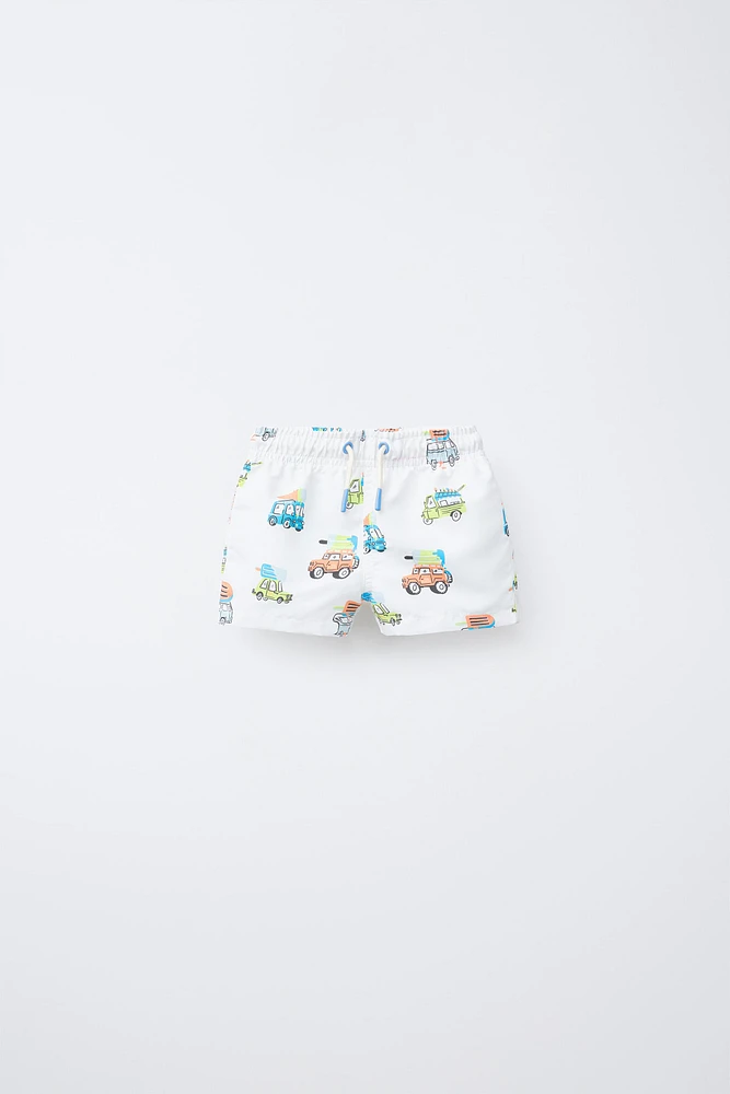 2-6 YEARS/ CARS AND ICE CREAM SWIM SHORTS