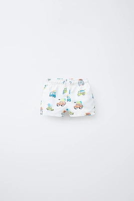 2-6 YEARS/ CARS AND ICE CREAM SWIM SHORTS