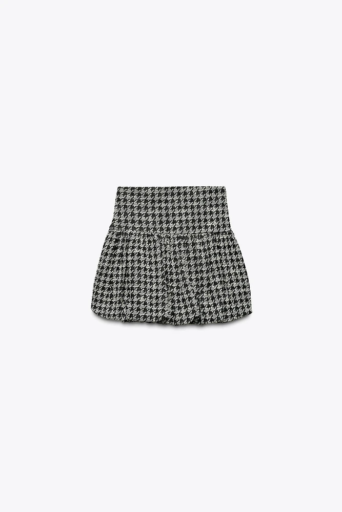 HOUNDSTOOTH BALLOON SKIRT