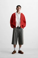 HOODED OPEN WEAVE JACKET