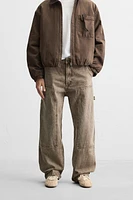 WASHED CARPENTER POCKET PANTS