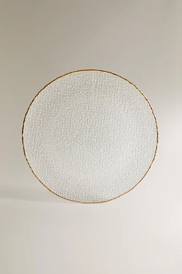 ASSIETTE DE PRÉSENTATION VERRE RECYCLABLE RELIEF FILET DORÉ
