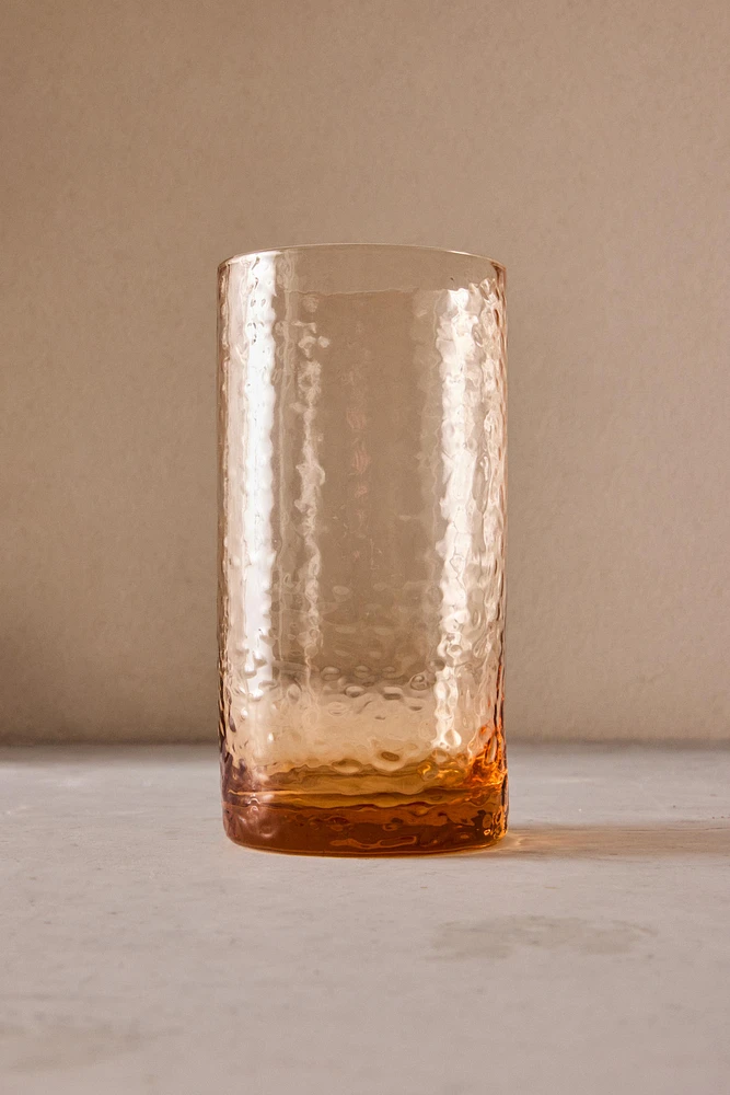 HAMMERED GLASS SOFT DRINK TUMBLER