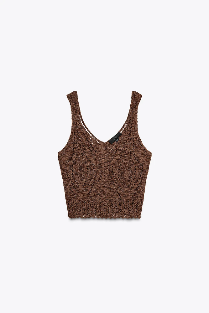 POINTELLE KNIT TOP