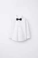 SUPER STRETCH SHIRT WITH REMOVABLE BOW TIE