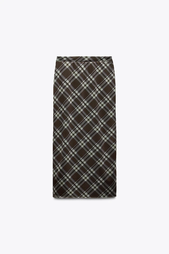 PLAID TULLE WRAP SKIRT