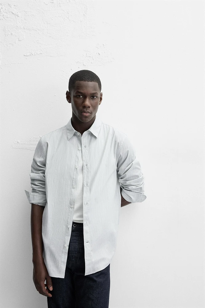 COTTON - LINEN STRIPED SHIRT