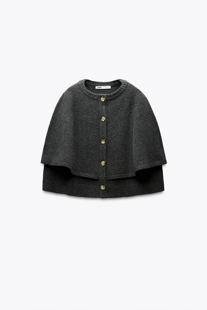 KNIT CAPE CARDIGAN