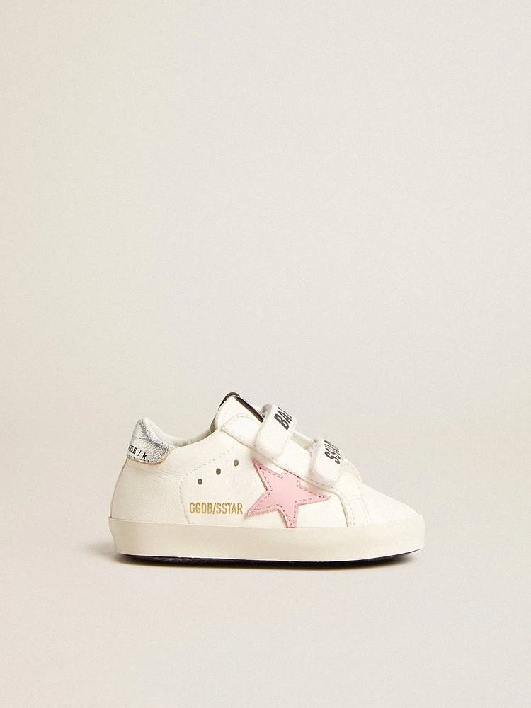 Baby Old School with pink leather star and silver heel tab