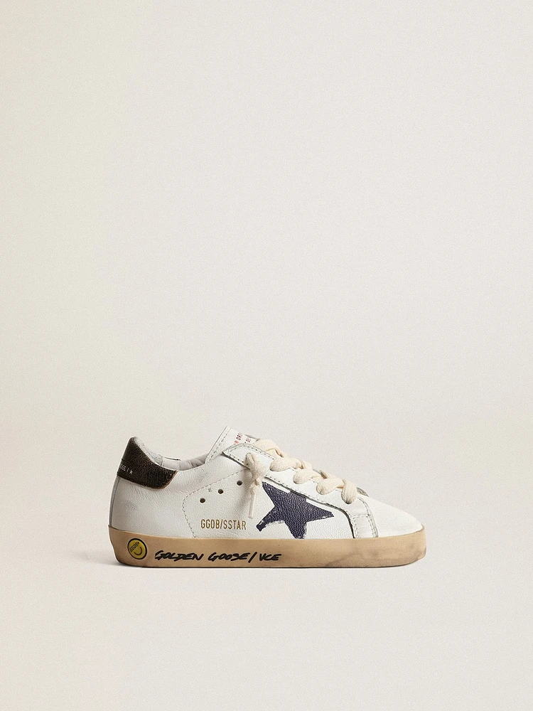 Super-Star Junior nappa with a printed star and black heel tab