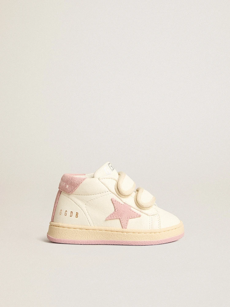 Junior June in nappa with old rose suede star and heel tab