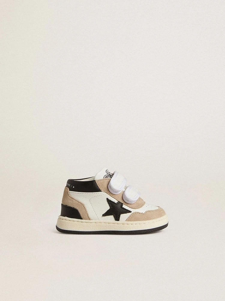 Junior June nappa with suede inserts and black leather star