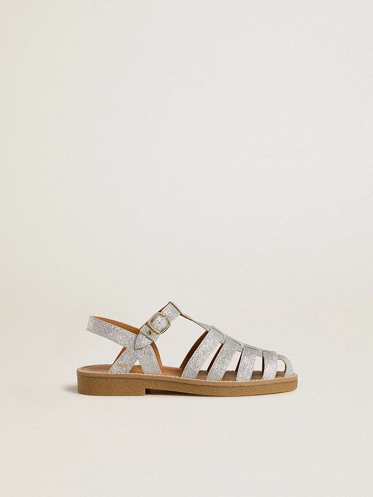 Maxime Junior sandals silver micro-glitter