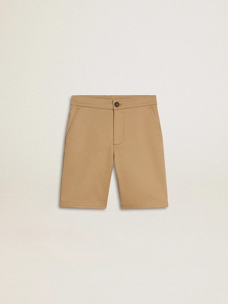 Boys' shorts beige cotton