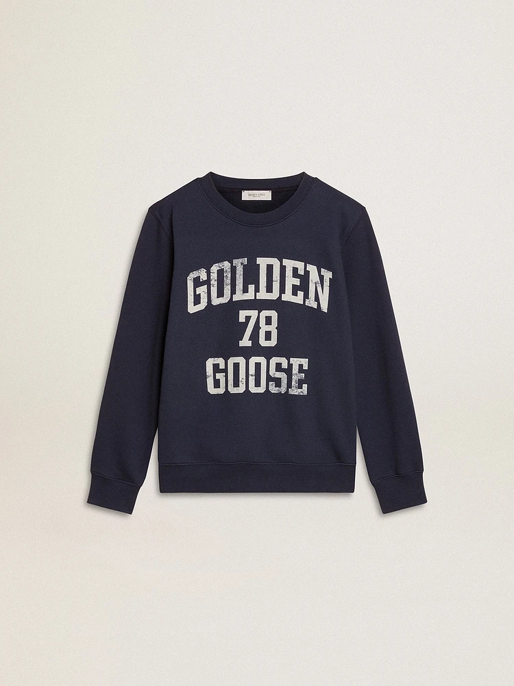 Boys' dark blue sweatshirt with white print