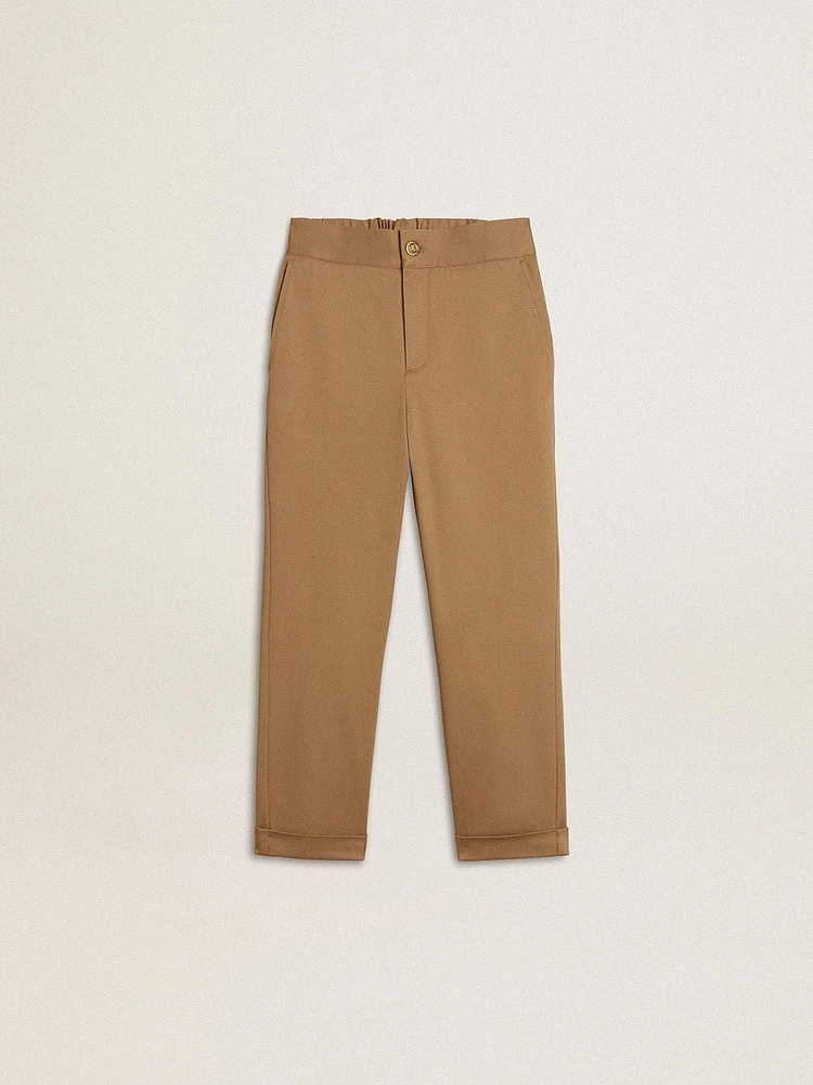 Kids’ chinos tobacco-colored cotton