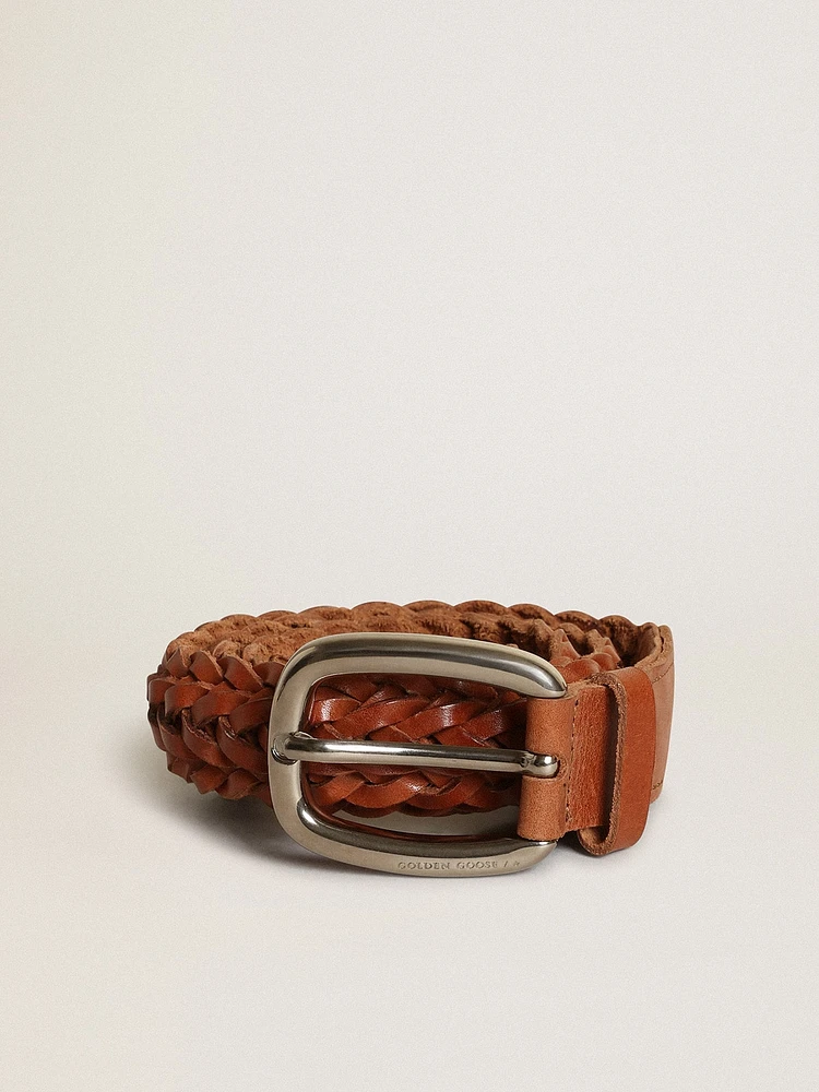Houston belt brown braided leather
