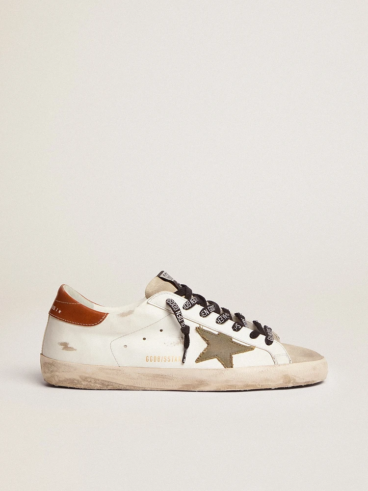 Men's Super-Star with star olive green canvas
