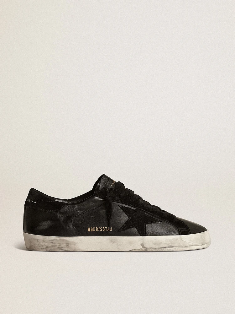 Men's Super-Star black nappa with suede star and heel tab