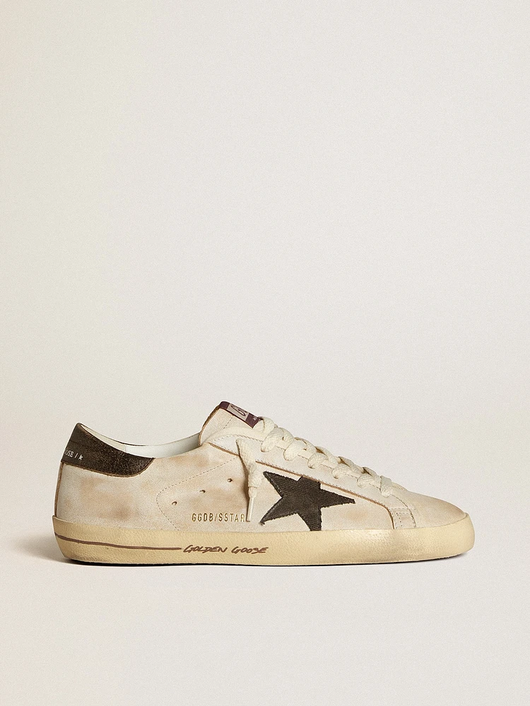 Men's Super-Star leather with black denim star and heel tab