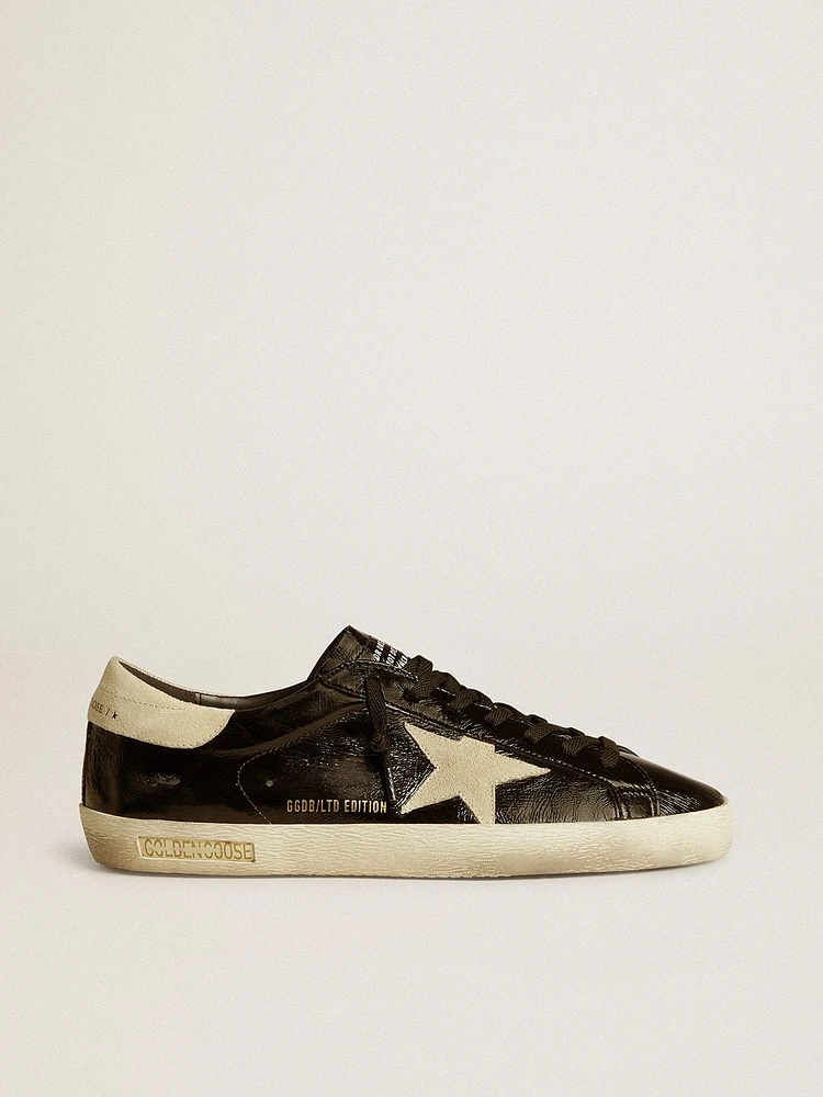 Men's Super-Star LTD black patent leather with suede star and heel tab