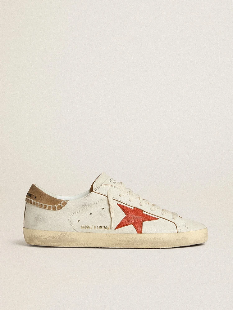 Men's Super-Star LTD nappa leather with orange star and tobacco suede heel tab
