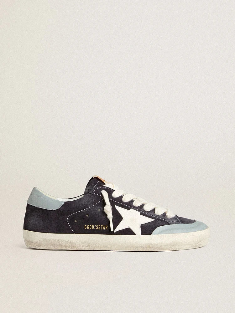 Men's Super-Star midnight-blue suede with white leather star and light blue heel tab