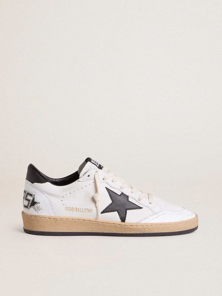 Men's Ball star white nappa with black