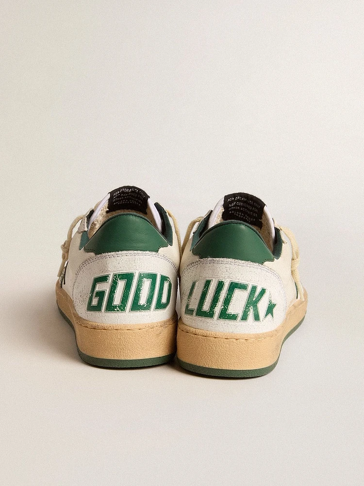 Men's Ball star Wishes white nappa leather with green and heel tab