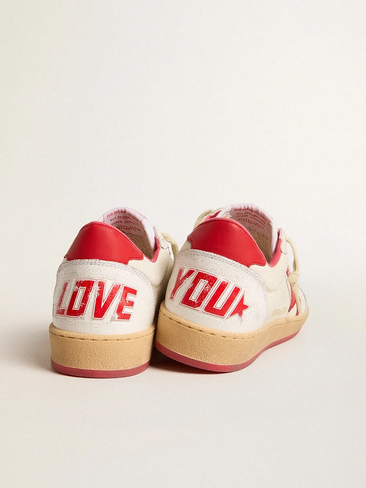 Men’s Ball star Wishes white leather with a red and heel tab