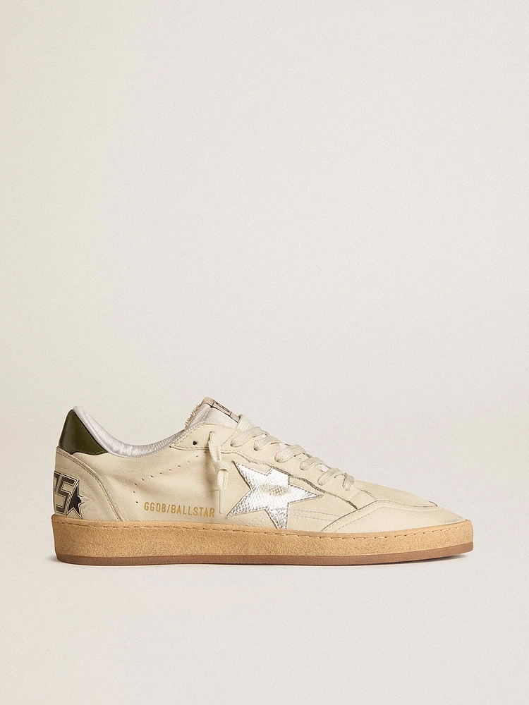 Men's Ball star with silver leather and green heel tab
