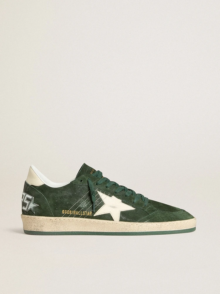 Men's Ball star green suede with white leather and heel tab