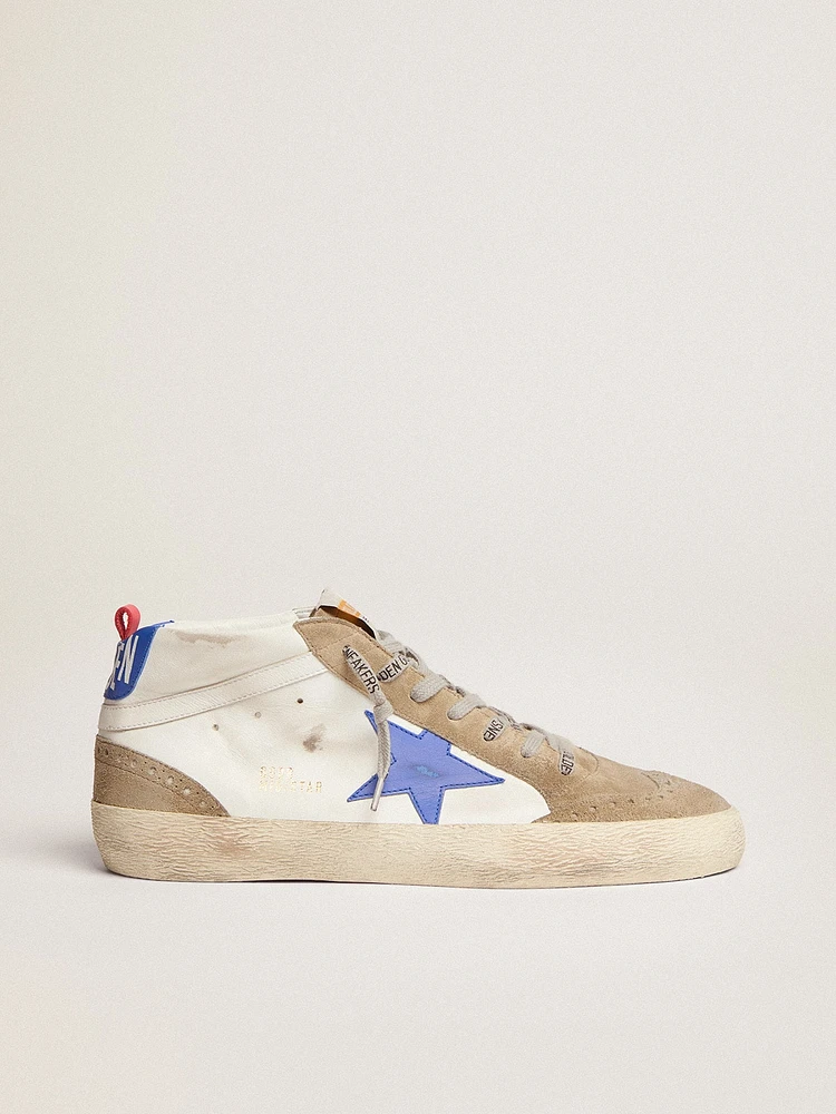 Men's Mid star with blue leather and dove-gray suede inserts