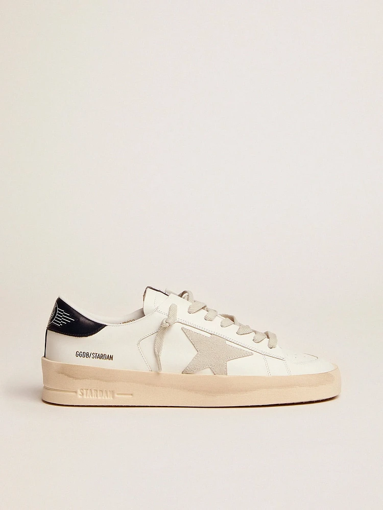 Men's Stardan with star ice-gray suede and blu-navy heel tab