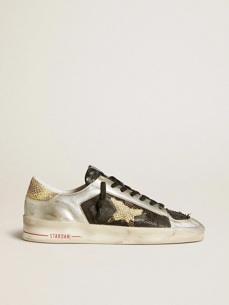 Stardan LAB silver leather and mesh with golden star heel tab
