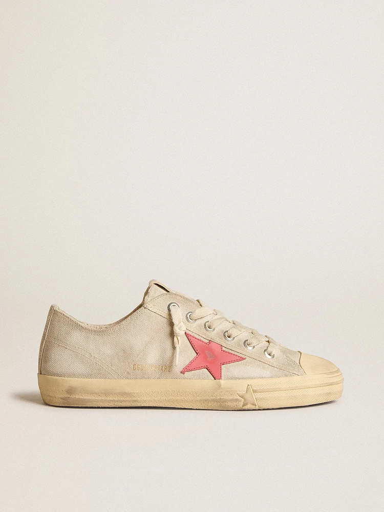 Men's V-Star light gray canvas with a red leather star