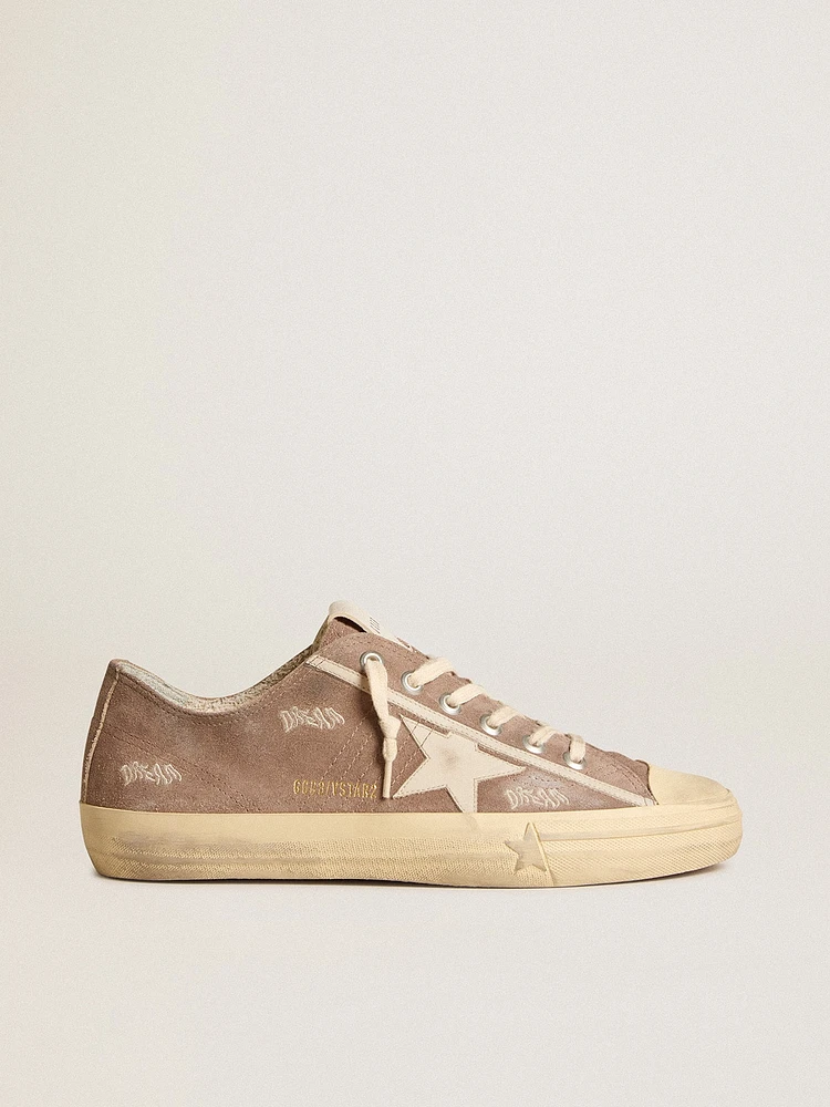 Men's V-Star dove-gray suede with light gray leather star